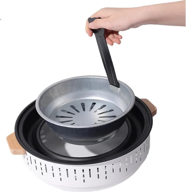 CAMELJEANS Tea Brewing And Grilling Plate, Korean-Style Barbecue Grill, Outdoor Portable Non-Stick Pan for Camping Stove, 174BJ35743