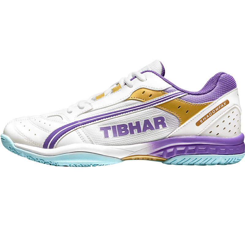 TIBHAR Table Tennis Shoes JD Self-operated Breathable Professional Training Competition Shoes Rubber Sole Sports Shoes 01922 Purple Gold Size 41