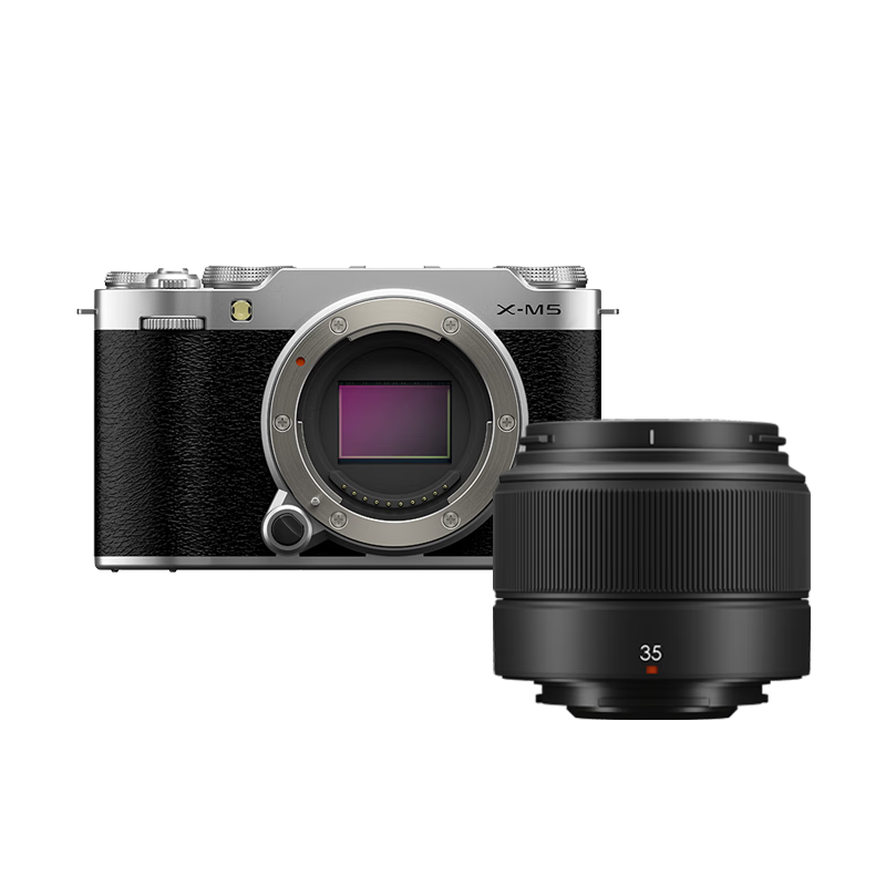 FUJIFILM X-M5/M5 Mirrorless Camera Kit (XC35 Lens) 26.1MP AI Autofocus 20 Film Simulations Silver