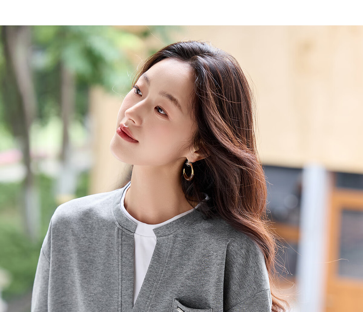 PinCai Women's Casual V-Neck Fake Two-Piece Loose Slim Layered Sweatshirt P53W050 28