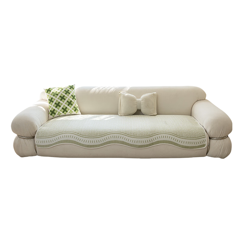 AVIVI Sofa Cushion, Summer Ice Silk Cool-Feeling Seat Pad, Non-Slip Irregular Sofa Cover, Throw Blanket, Bay Window Mat, 90*160 Cm, Star Cool