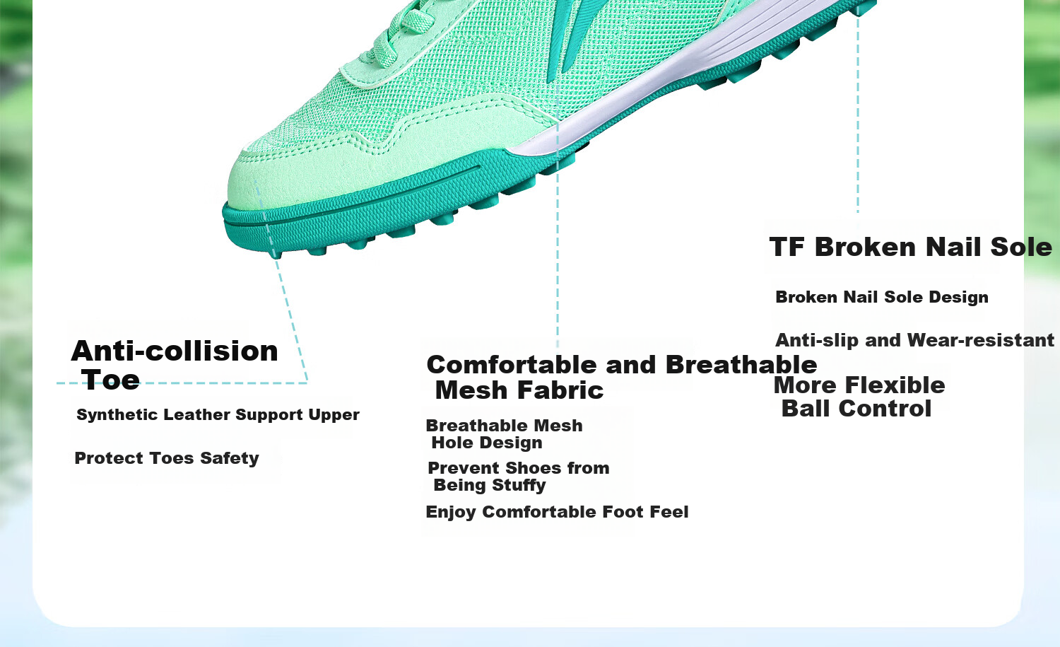 Li-Ning Children's Soccer Shoes with TF Turf Studs, for Primary School Students Aged 6-12, Professional Training Mesh Breathable Velcro Non-Slip Football Boots Size 32 4