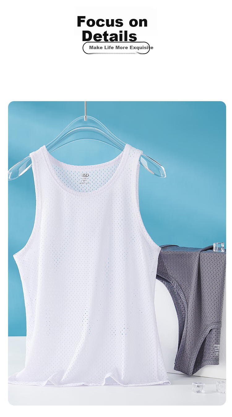 LangSha Children's Tank Top, Boys' Youth Summer Thin Mesh Sleeveless T-Shirt, High School Student Baby Sports Vest 7