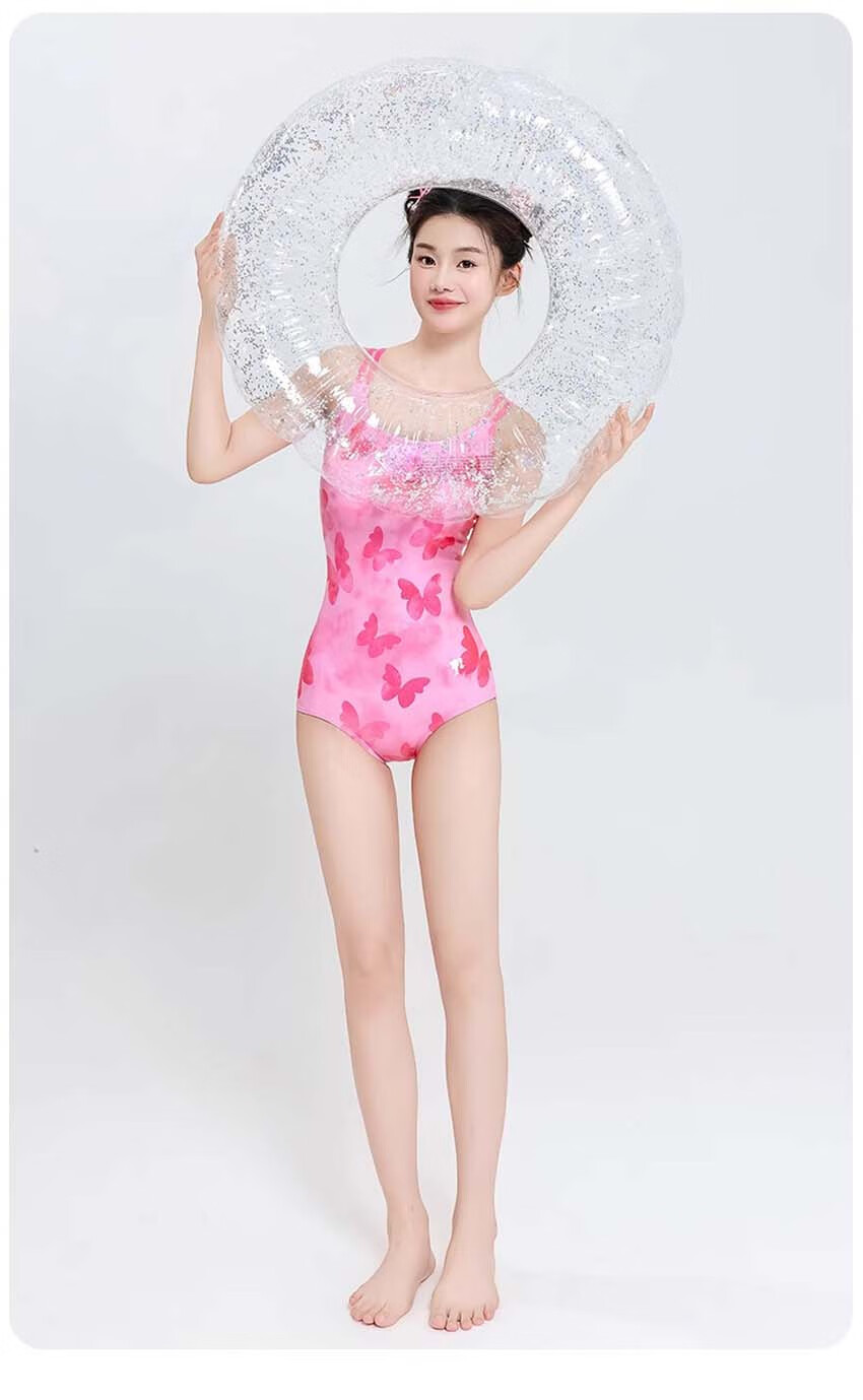 Barbie Women's Competitive Swimsuit One-Piece Triangle Sexy Printed Backless Swimwear for Professional Training in Swimming Pools 11