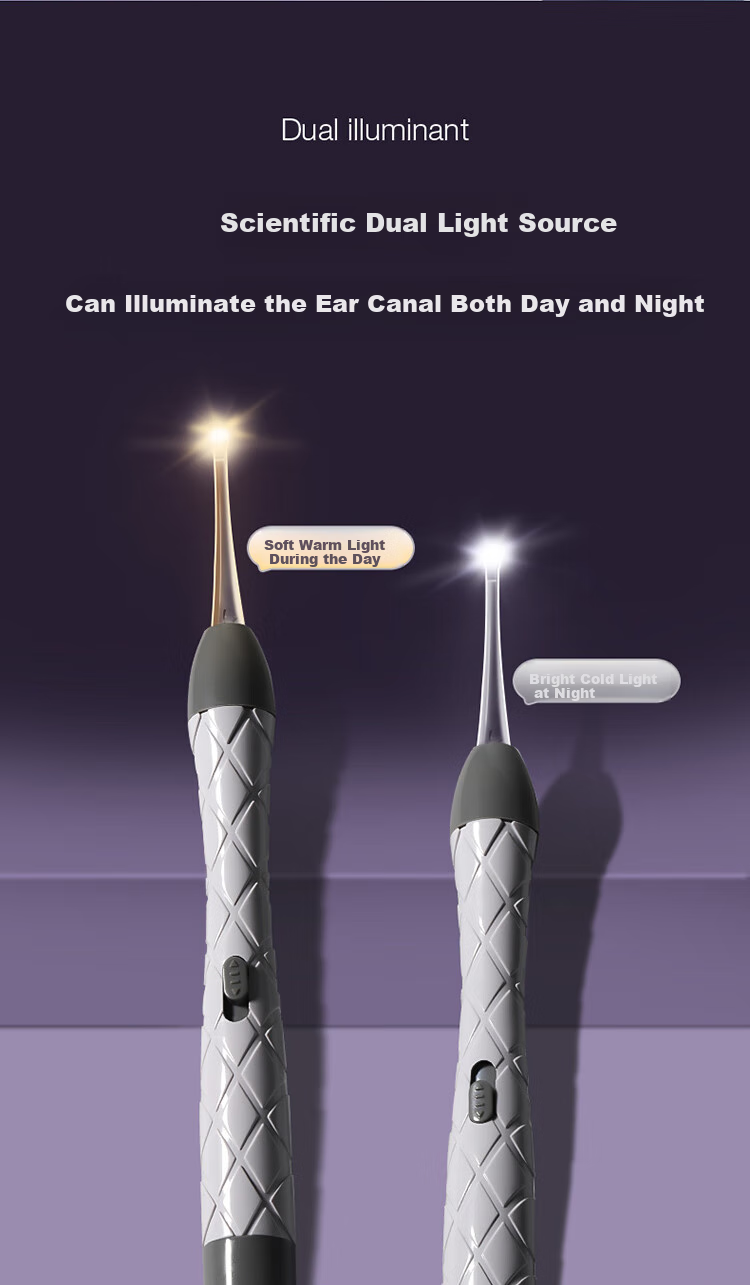 Shijian Children's Ear Pick, Illuminated Visual Ear Cleaning Tool Set, Rechargeable Version, 2-Piece Set, T86W 4