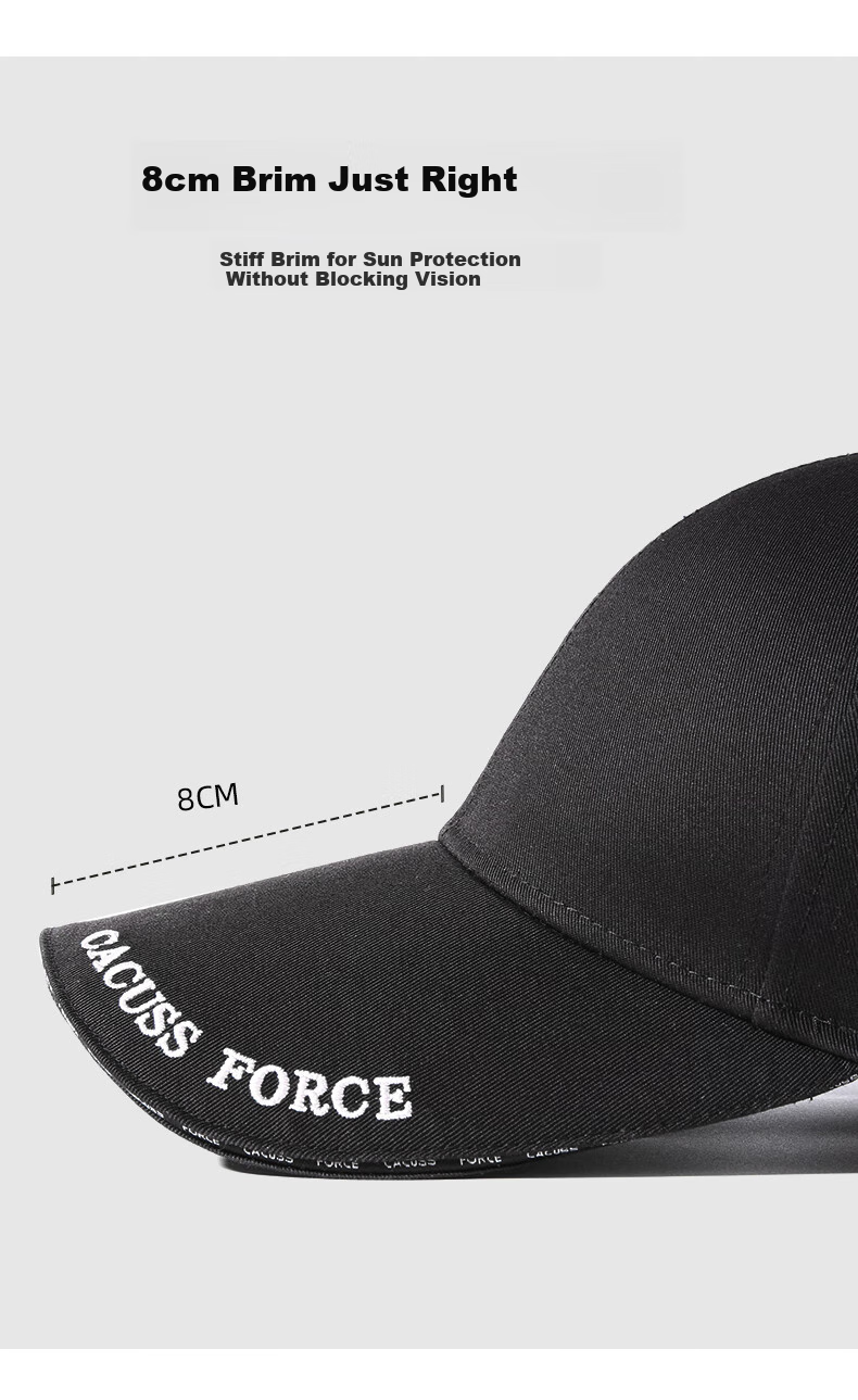 CACUSS Baseball Cap for Men, All Seasons, Large Head Circumference, Face-Slimming, Hard Brim, Sun Visor, UV Protection, Outdoor Versatile Hat 4