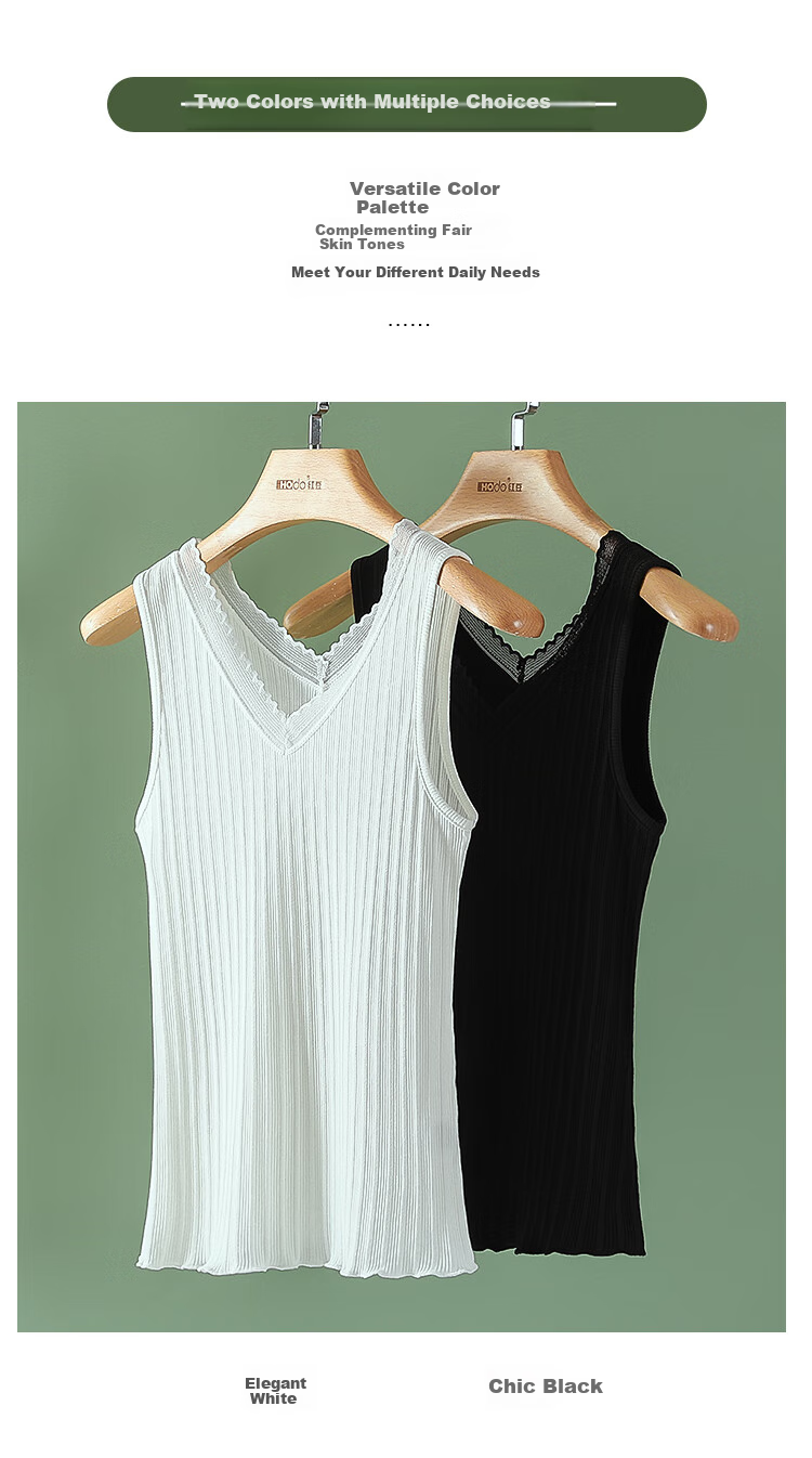 Hodo Lace Camisole for Women, V-Neck Slimming Breathable Sexy Versatile Wearable Elegant White 160/85 8