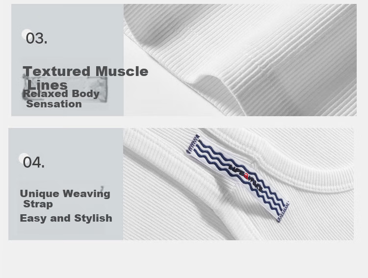 HLA [Chen Zheyuan's Choice] Men's Tank Top, Sleeveless Cotton Striped Textured Undershirt, Basic Thin Undershirt for Layering 20