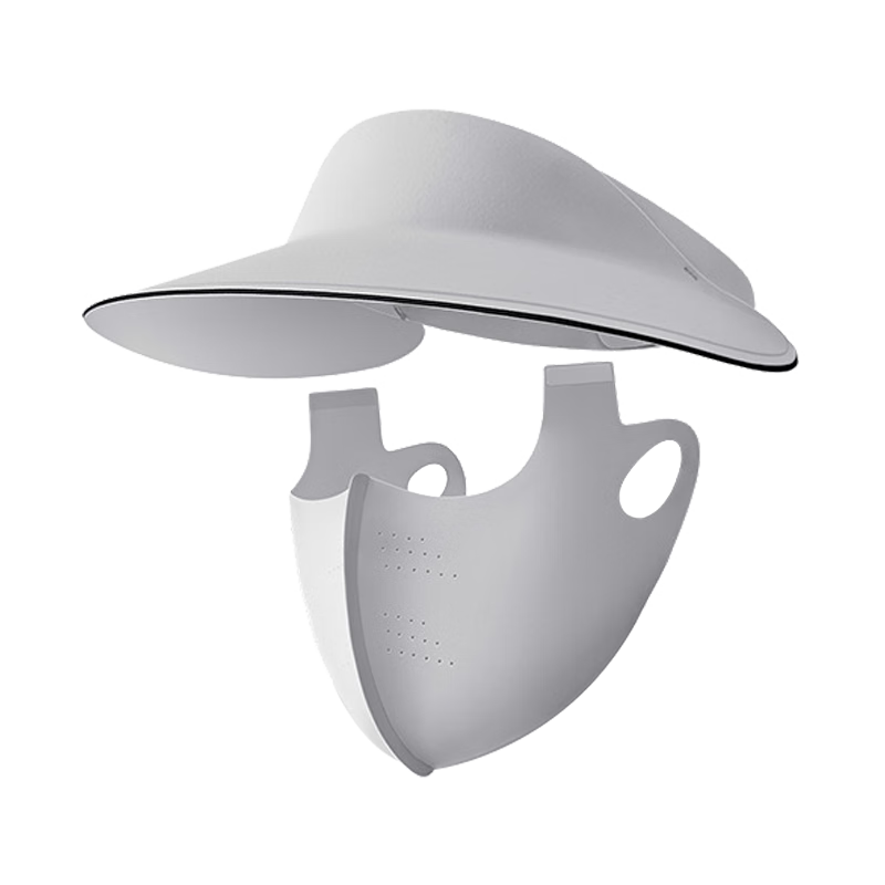 Siwangongli Electric Bicycle Sun Protection Hat, Full Face UV-Resistant Mask, Sun-Shading Ice Silk Black Rubber Hat, Hat + Mask, Gray