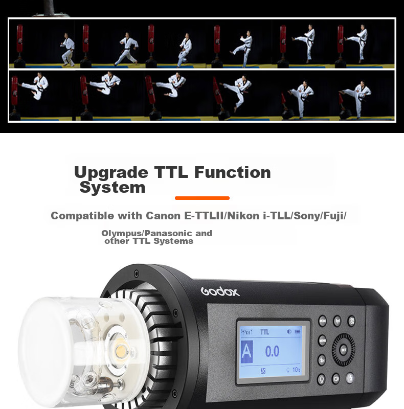 Godox AD400pro Portable Flash for Outdoor Photography with TTL Auto Metering, High-Speed Continuous Flash, And Portable Desig 7