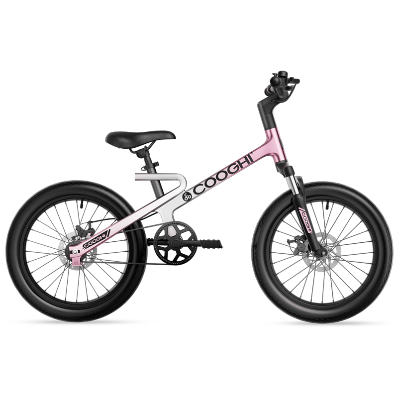 Coolqi Kids Bicycle F1 20-inch Magnesium Alloy Lightweight Shock Absorbing Inflatable Tires Beginner Training Wheels 3-8 Years Energetic Pink