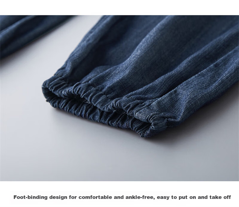Dme [100% Regenerated Cellulose Fiber Denim], Summer Mid-Rise Tapered Pants, Lightweight Denim Trousers for Wome 5