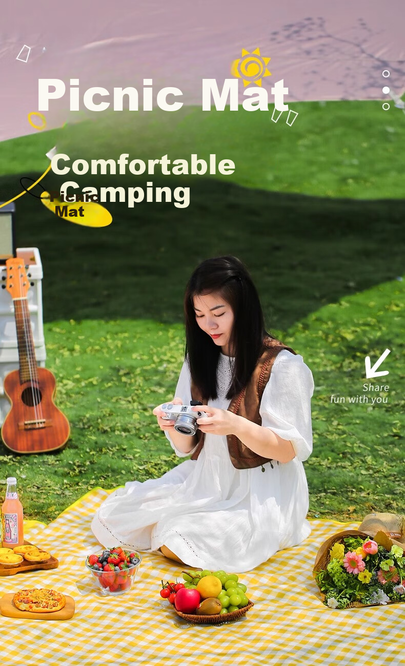 BeiJiLang Picnic Mat, Outdoor Camping Mat, Thickened Portable Moisture-Proof Mat, Wear-Resistant Tent Mat, Beach Mat, Floor Mat for Sleeping 1