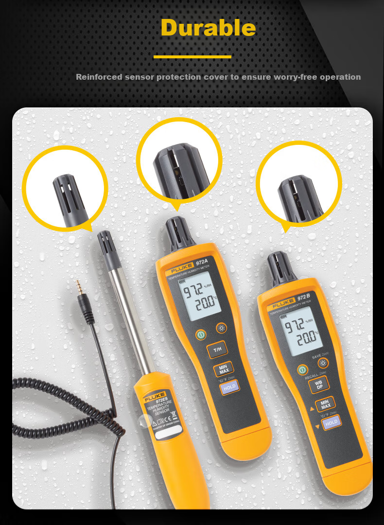 FLUKE 972A Handheld Temperature And Humidity Meter with Built-In Probe, High-Precision Temperature Gauge, Humidity Meter 8
