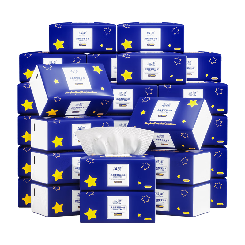 Lam Pure Facial Tissues, 4-Ply, 100 Sheets*40 Packs, Thick Toilet Paper, Large Pack for Home Use, Napkins, Wholesale Bulk Box