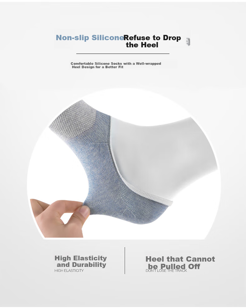 LangSha Men's Invisible Socks, Pure Cotton Men's Socks, Sweat-Absorbing Breathable Cotton Socks, Thin Full Cotton Short Socks, Men's Boat Socks, 6 Pairs 2