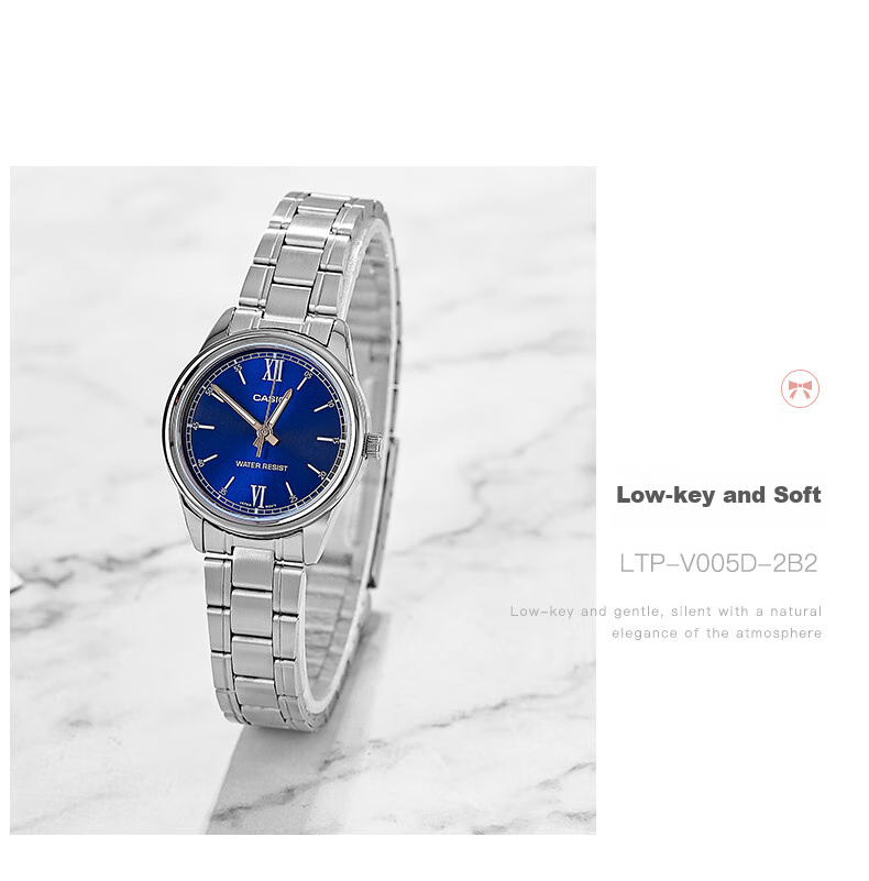 CASIO Watch, Simple Analog Steel Strap Small Dial Quartz Women's Watch [Valentine's Day Gift], LTP-V005GL 9