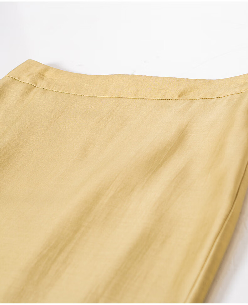 ROEYSHOUSE Women's Summer Casual Slim V-Neck Tie Two-Piece Set Top and Skirt 12233 Yellow M 17