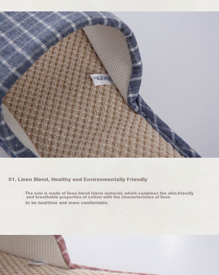 Huili Slippers for Men And Women, Linen Sandals, Couple's Home Casual Lightweight Breathable Sweat-Absorbing Thick-Soled Wear-Resistant Floor Slippers, Classic Mesh Style HL1036 Light Gray Size 44 to 45 5