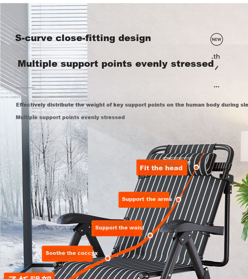 OKeefe Folding Bed, Lounge Chair, Office Nap Bed, Single Bed, Nap Chair, Accompanying Care Bed, Folding Chair, Camp Bed, 13 Adjustable Levels 6