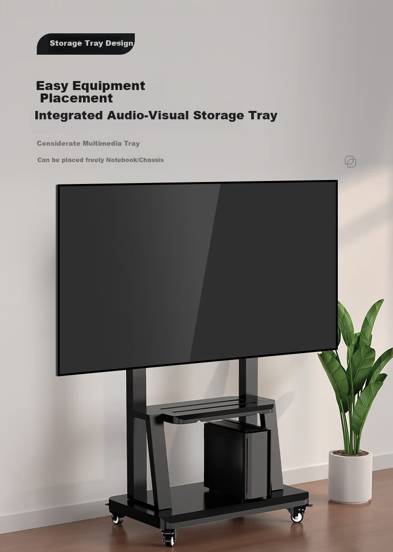 Beishi Mobile TV Stand (60-120 Inches) Universal Floor TV Mount Cart for Video Conferencing Display Screen Mobile Floor TV Stand without Upper Support 14