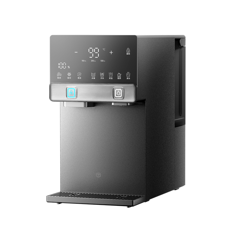 JD Jingzao Ice Rhino Instant Hot and Cold Water Dispenser Home No Installation Ice Maker Small Desktop Direct Drinking Machine Gunmetal Gray