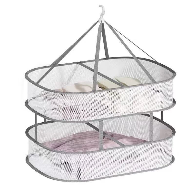 CHUSHE Clothes Drying Rack, Flat Hanger for Clothes And Underwear, Anti-Deformation Garment Hanger, Sock Drying Tool, Large Double-Layer Sweater Hanger