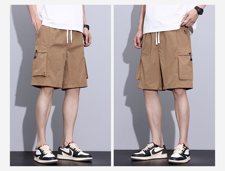 Yipintiancheng [Workwear Shorts] Summer Men's Lightweight Shorts, Loose-Fitting Versatile Casual Five-Point Shorts, Men's Pocket Workwear Mid-Length Pants 11