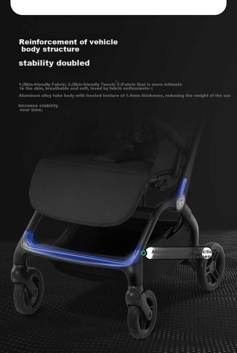 HBR Stroller, One-Button Automatic Folding, Lightweight, High Landscape MPro2.0 Automatic Folding [Upgraded Version], Yaji 9