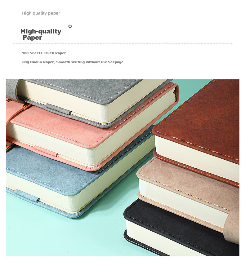 TENGXIONG A5 Notebook, Thickened Business Office Stationery, Meeting Record Clip-On Leather Cover Notebook, B5 Simple Diary, Gift Box, Corporate Business Souvenir, Customizable Logo 13