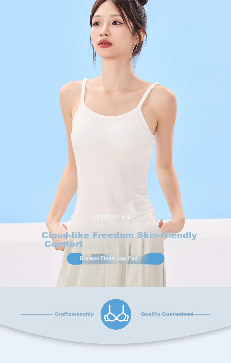 Ziyouxi Women's Summer Camisole with Chest Pad, Stylish Back Design, Versatile Innerwear and Outerwear Tank Top 1