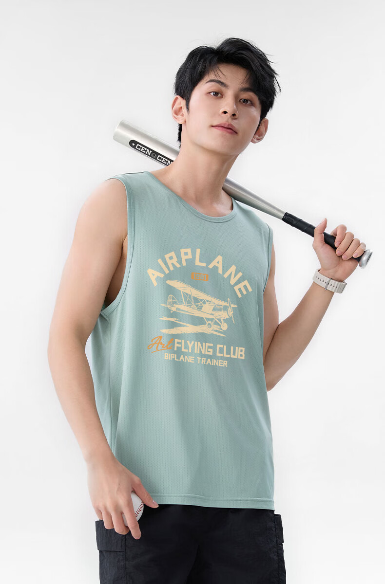Baleno S&K Series Men's Gray Ice Silk Cooling Sports Vest Summer Sweat-Absorbing Quick-Dry Cooling Mesh Tank Top 17