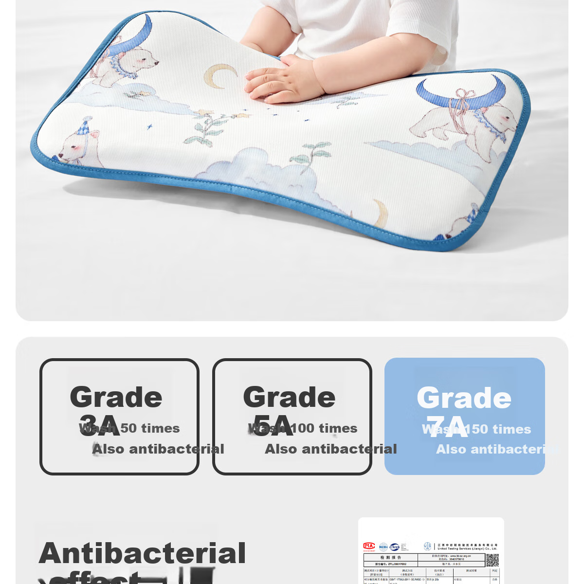 JOYNCLEON Baby Pillow Ice Silk Summer Pillowcase for Infants 0-6 Months Newborn Cloud Pillow, Blue, Jzt155165 13