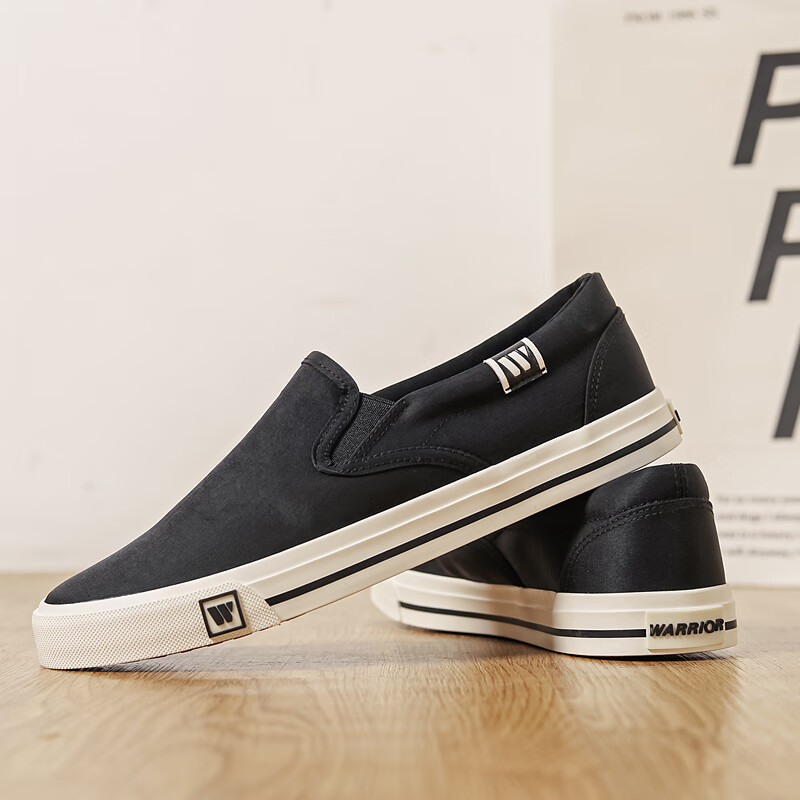 Warrior Canvas Shoes for Men, Breathable Casual Shoes, Simple Versatile Low-Top Sneakers WXY-L571T Black 39