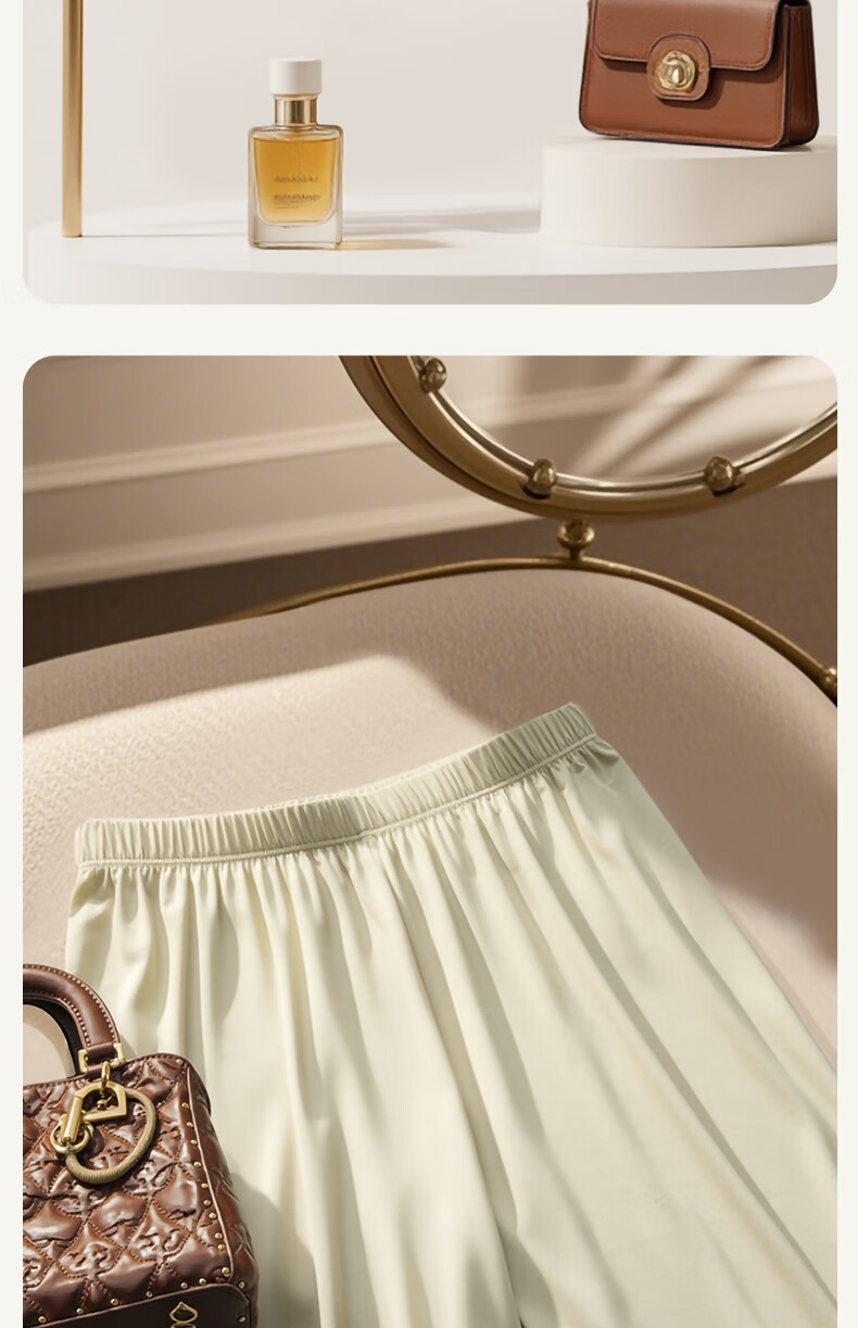 Montagut Modal Women's Home Sleep Shorts Loose Fit Summer Thin Safety Ice Silk Cooling Mid-Length Pants 15