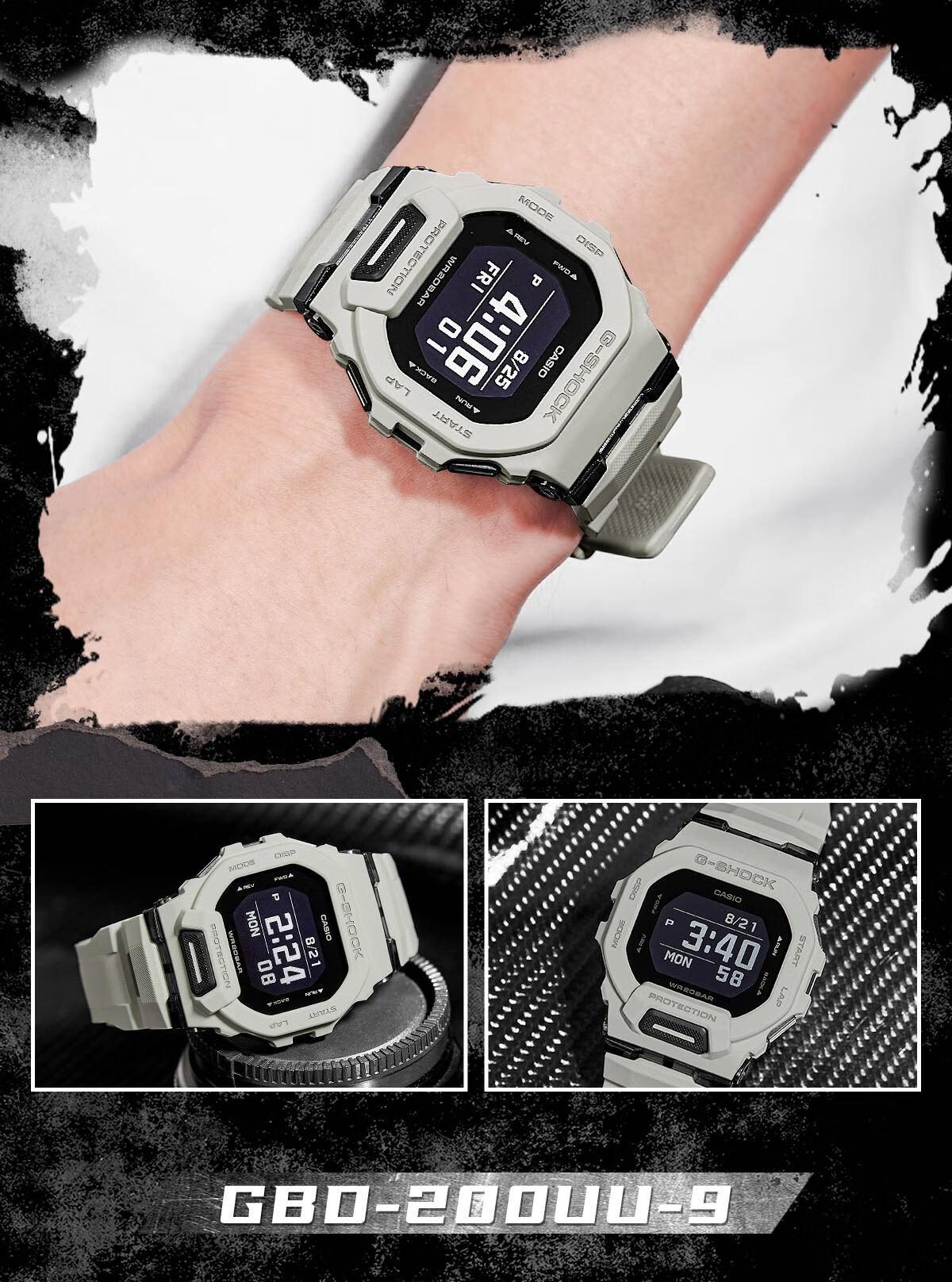 CASIO G-SHOCK Men's Watch, Waterproof, Bluetooth, Multifunctional, Running Sports, Electronic Display, Valentine's Day Gift, GBD-200 6