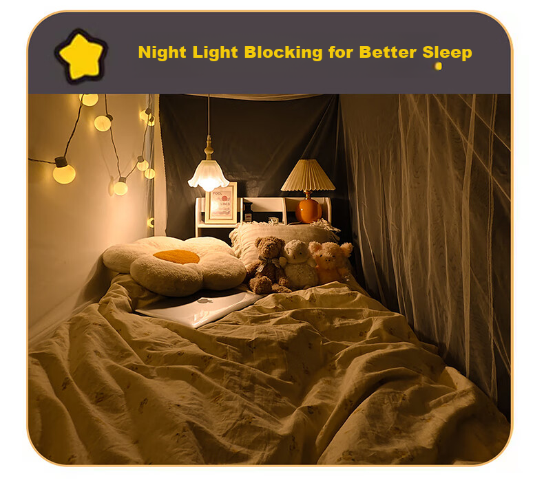 YANYANGTIAN Student Dormitory Thickened Strong Light-Blocking Integrated Bed Curtain Mosquito Net, for 0.9m Bed [Specially Designed for Lower Bunk Beds] 13
