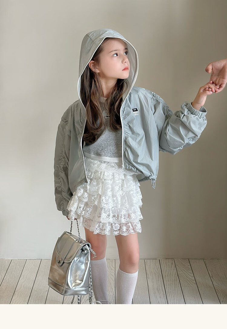 Tutuxiaoxiang Girls' Short Skirt, Children's Cake Skirt, Parent-Child Dress, Lace Midi Skirt, Black, Size 120, Height Approximately 120cm 22