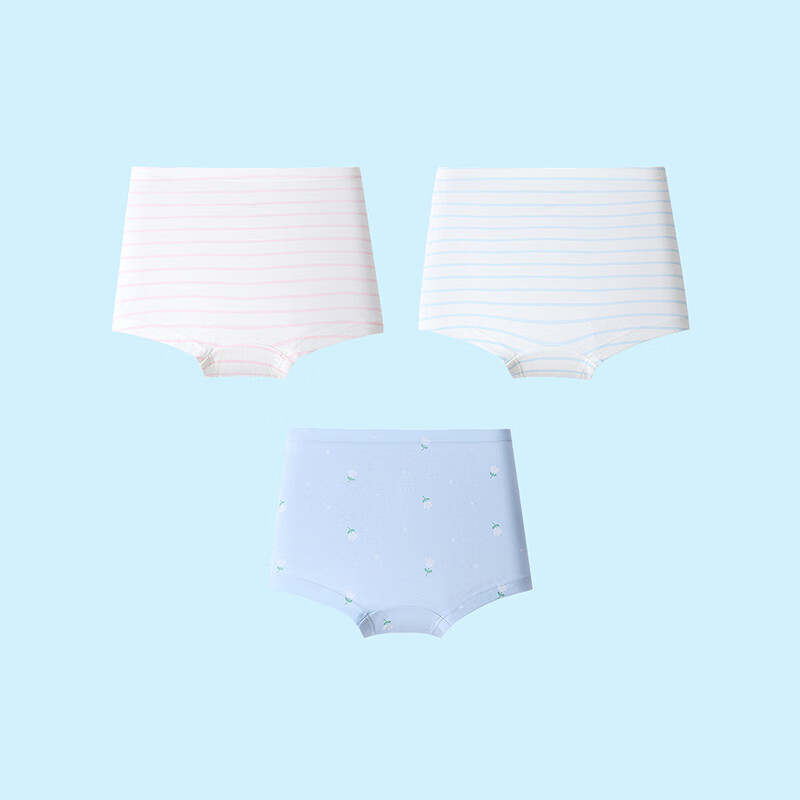 Annil 【3A Grade Antibacterial】Girls' Underwear Boxer Briefs 3-Pack 2025 Autumn New Elastic Breathable