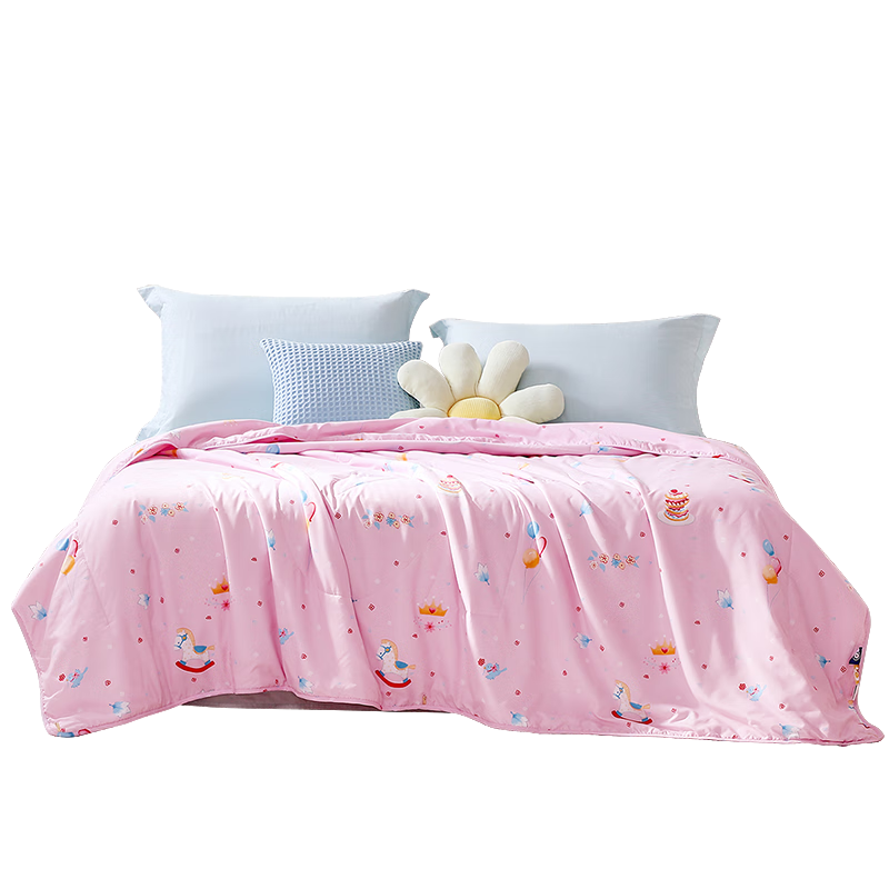 Fuannaertong Infant Class A 51% Soybean Fiber, Antibacterial And Anti-Mite Brushed Printed Summer Quilt, 115*150cm