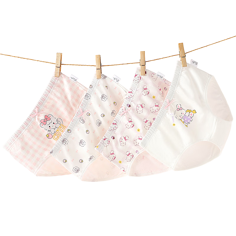 Bingxue Kapok Children's Underwear Girls A-Class Pure Cotton Triangle Pants 10A Antibacterial Breathable Toddler Shorts for Girls