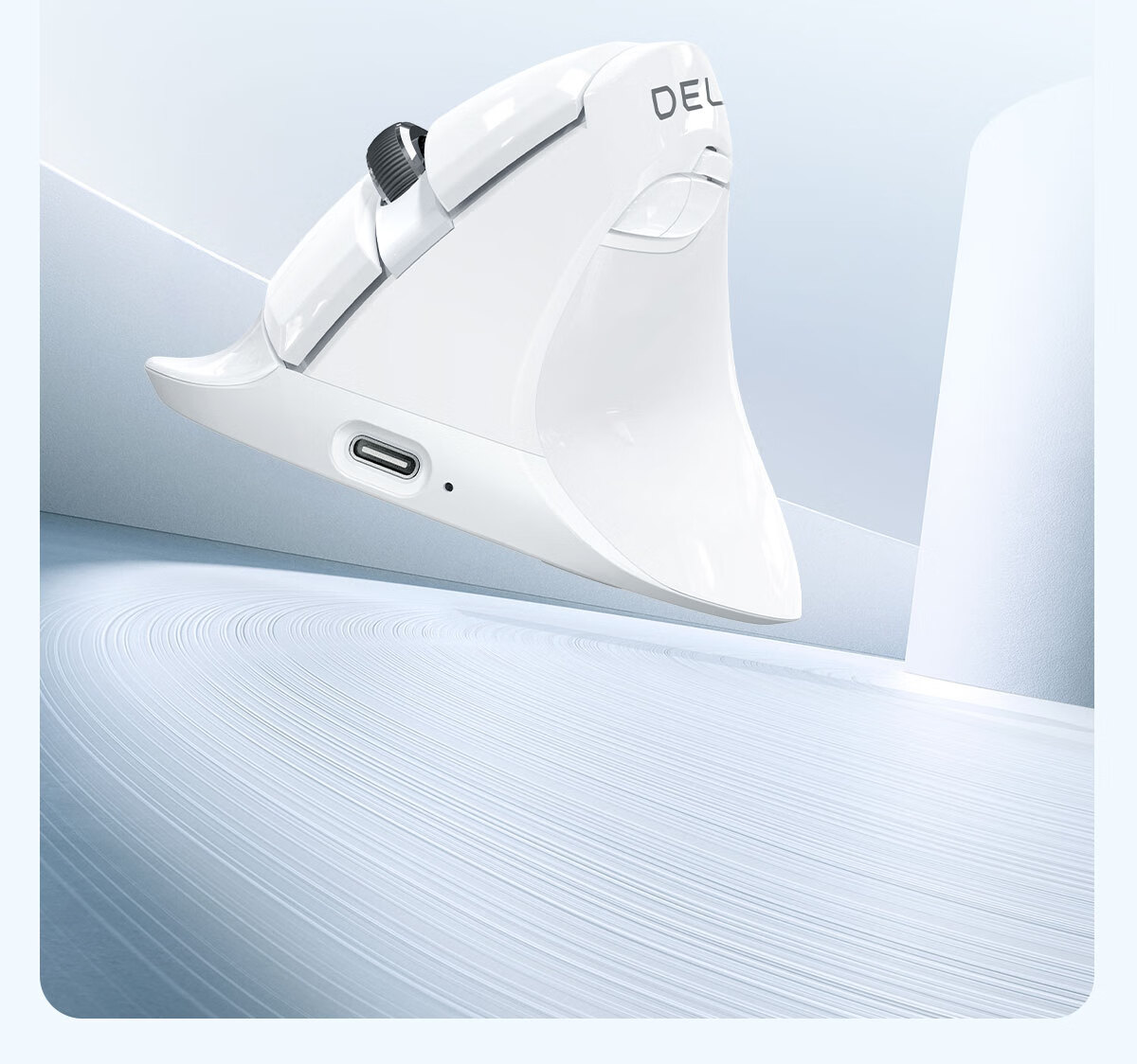 Delux M618mini Wireless Mouse, Bluetooth Mouse, Ergonomic, Vertical Standing, Dual-Mode Rechargeable, for Office And Laptop Use, Quiet Clicks, Iron Gray Color 20