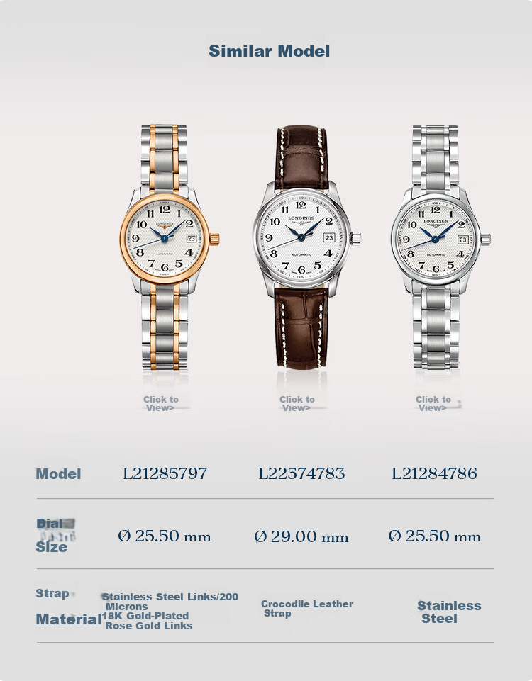 LONGINES Swiss Watch, Master Collection, Women's Leather Strap Mechanical Watch, L21284783 4