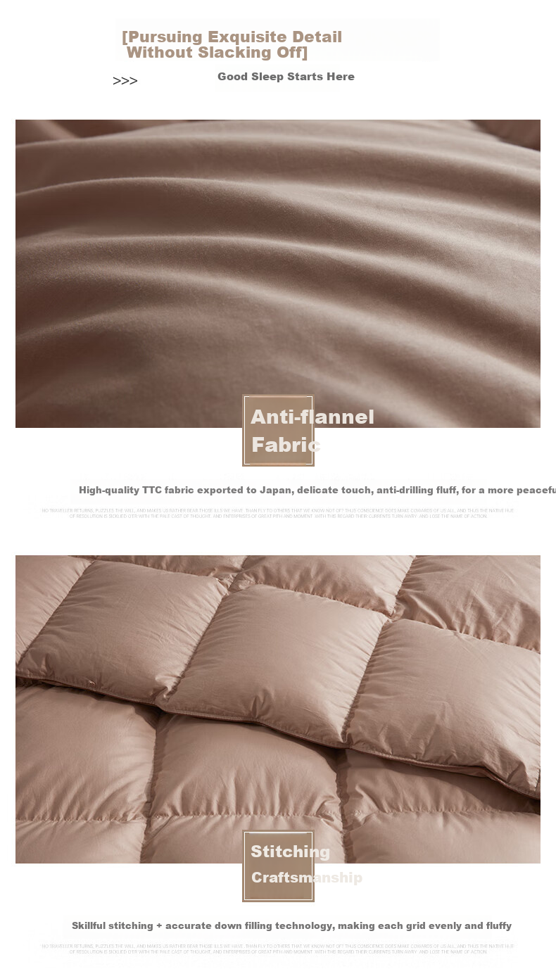 Sinuoman Antibacterial And Drill-Resistant 90% Duck Down Comforter, Duvet Insert, Air Conditioning Quilt/heater Blanket, 220*240cm, 270g, Khaki 8