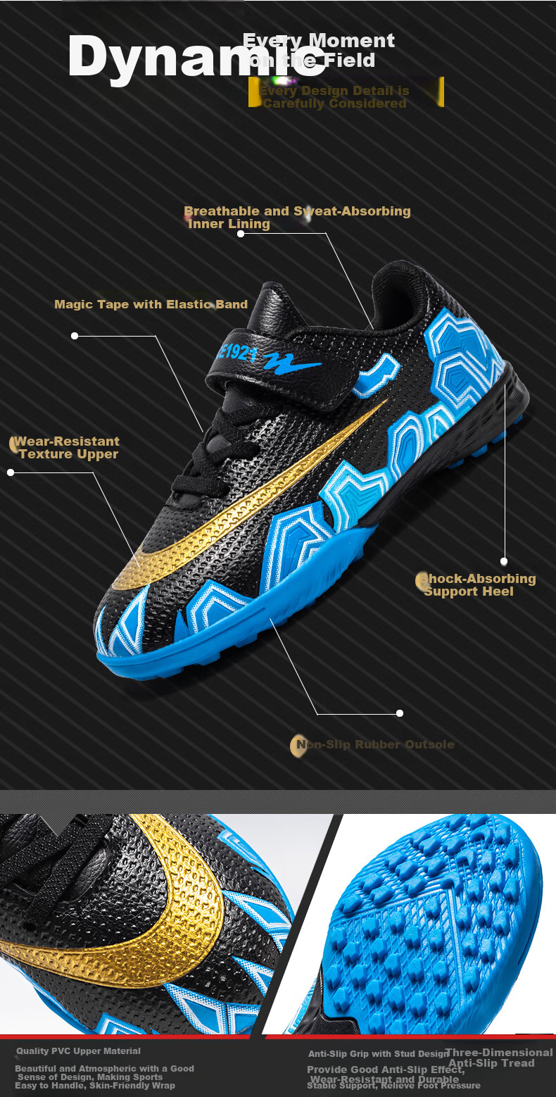 Shuangxing Children's Soccer Shoes, TF Turf Cleats, Summer Student Youth Big Kids Lightweight Non-Slip Wear-Resistant Football Boots, White And Pink, Size 34 5