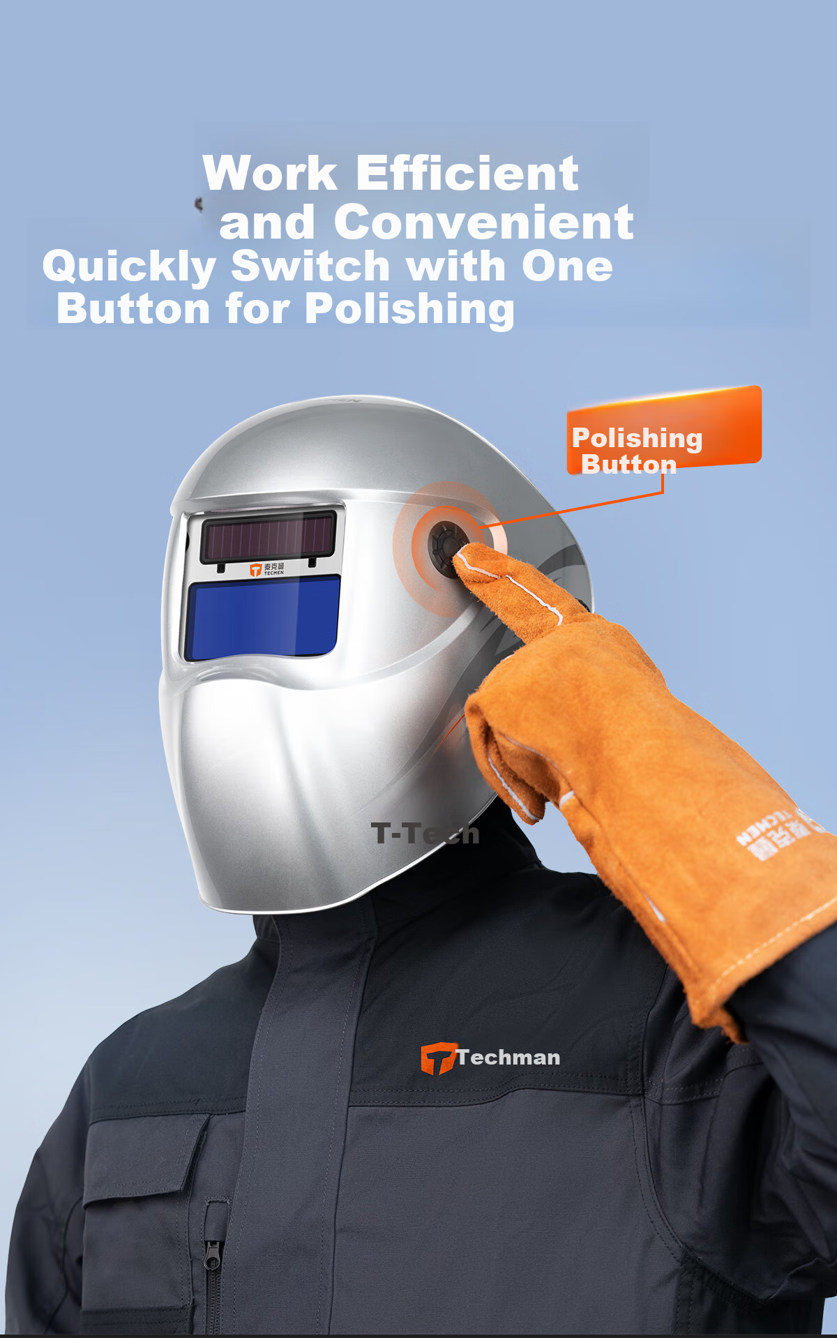 TECMEN 600S-G2 Second Generation Welding Helmet, Adjustable Welding Mask, Safety Cap Adapter, Headband Adapter (Long Hook) 8