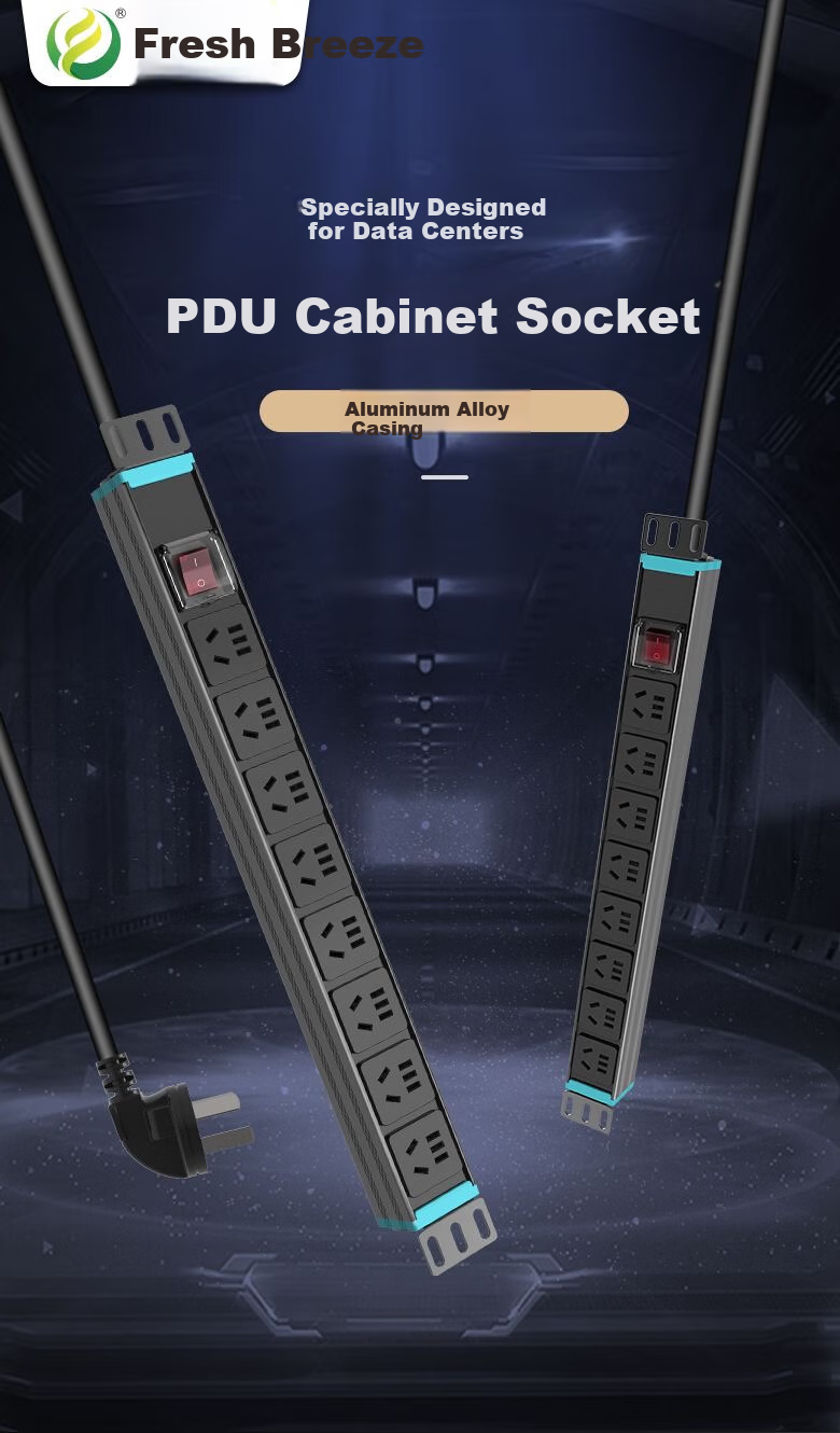 Kyfen PDU Desktop Gaming Cabinet Socket, 8-Port Master Control, 10A Overload Protection, 42mm Large Spacing, Aluminum Alloy Shell, Power Supply for Cabinet, 1.8 Meters 2