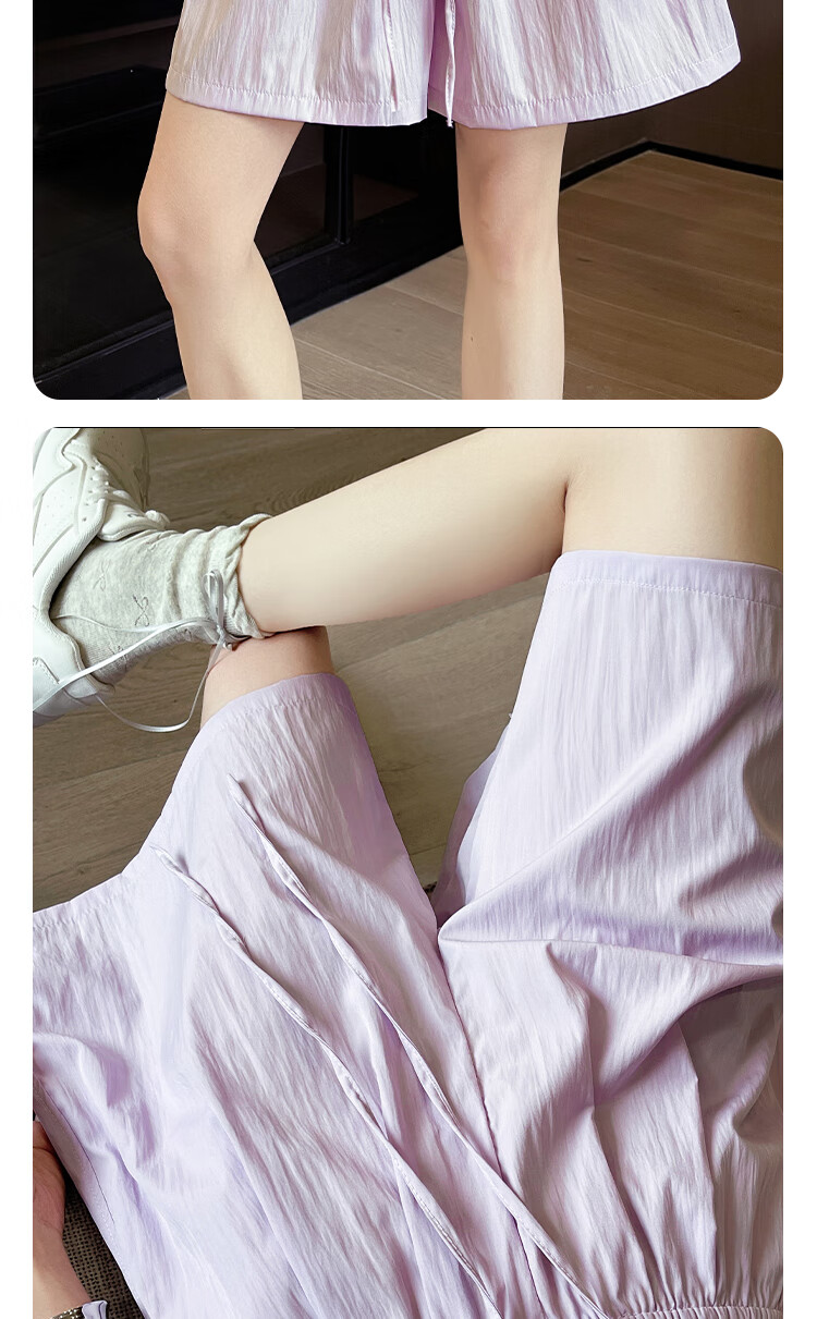 Xueqiman Ice Silk Quick-Dry Yamamoto Women's Shorts Summer 2026 New Loose Fit High-Waist Slimming Wide-Leg Sports Pants 5