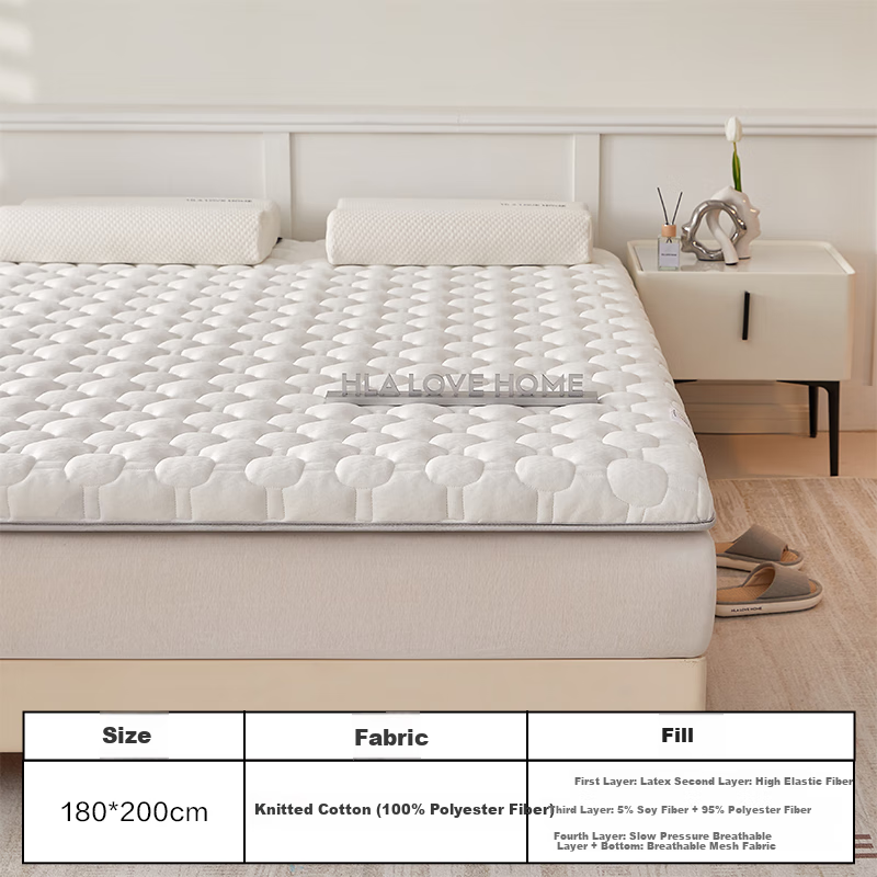 HLA A-Class Spine-Protecting Latex Composite Mattress, Double Bed for Home Use, Non-Slip, Thickened, Suitable for Rental Apartments, 1.8*2m