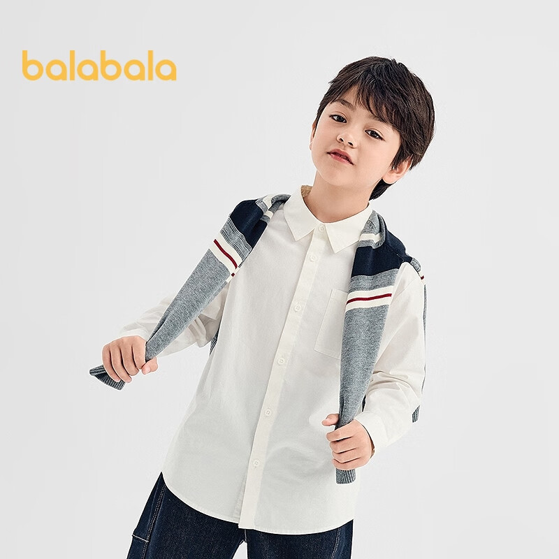 BALABALA Boys' Long Sleeve Shirt Children's Autumn 2025 Girls' Plaid Jacket [Mall Same Style] 202325102201